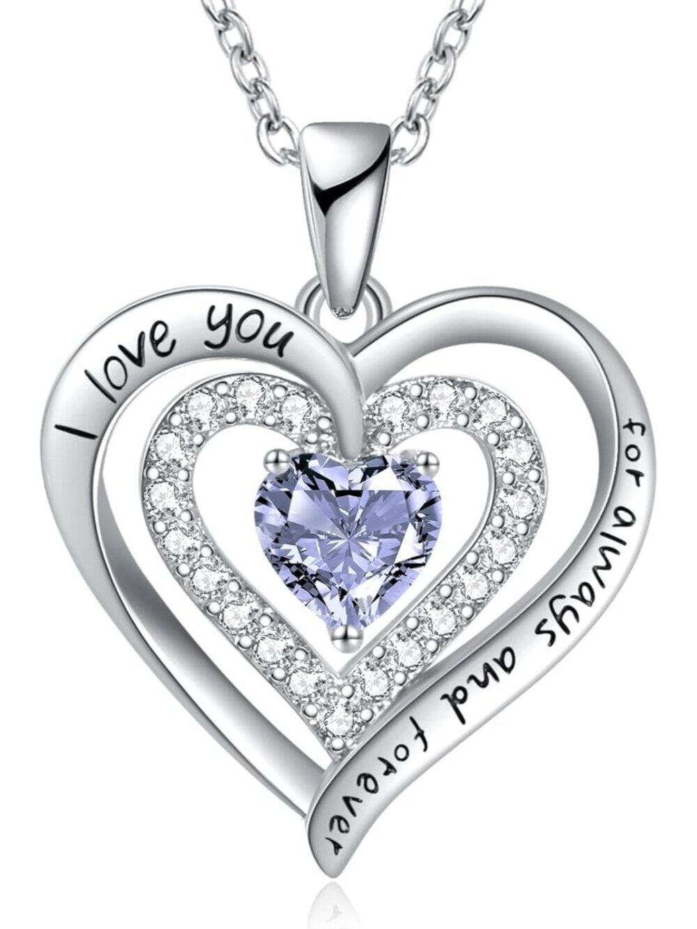 Necklaces for Women Birthstone Heart Necklace Jewelry for Wife Girlfriend Woman